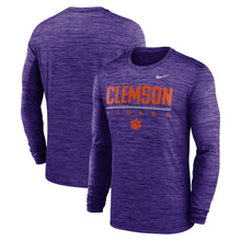 Clemson Nike Dri-FIT Long Sleeve Velocity Tee - PURPLE