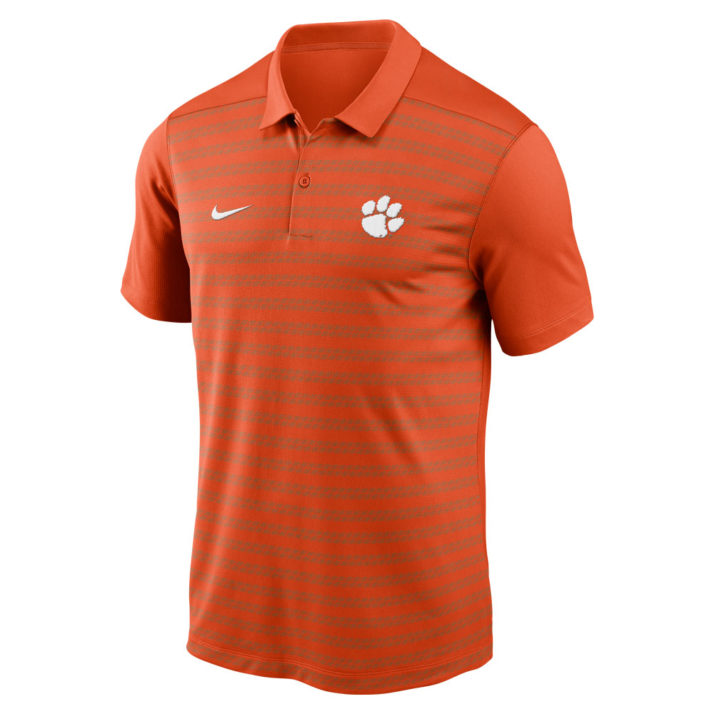 Clemson Nike Dri-FIT Shadow Stripe Polo - ORANGE