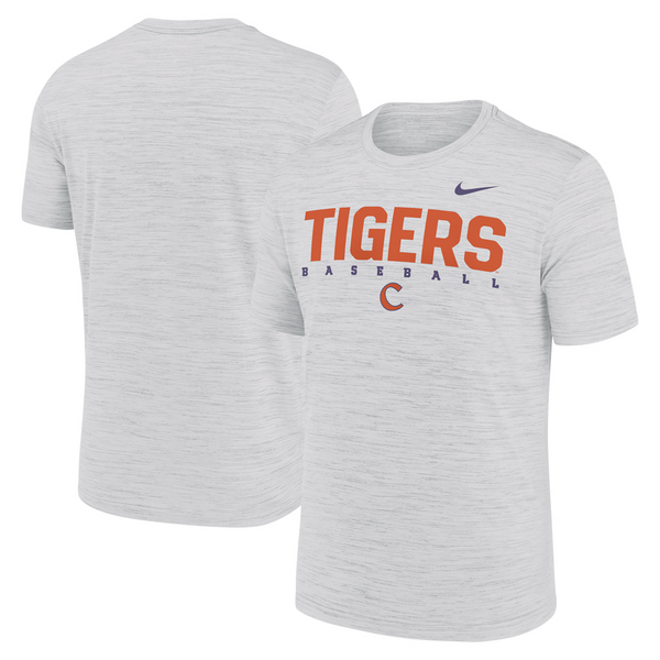 Clemson Nike Dri-FIT Velocity Baseball Tee - WHITE