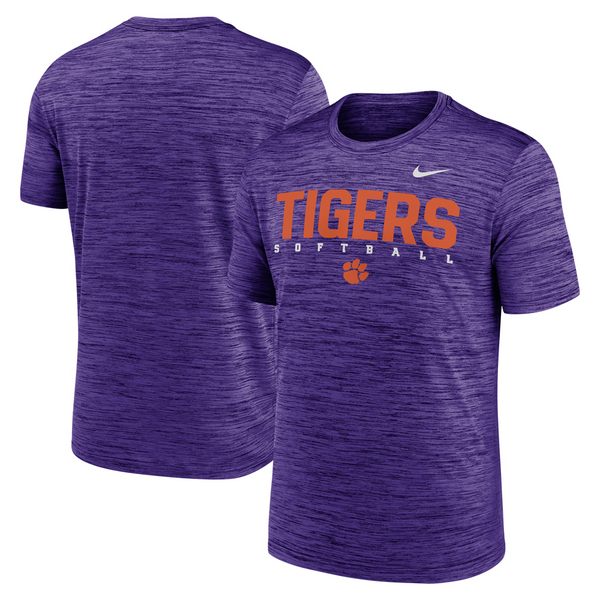 Clemson Nike Dri-FIT Velocity Softball Tee - PURPLE