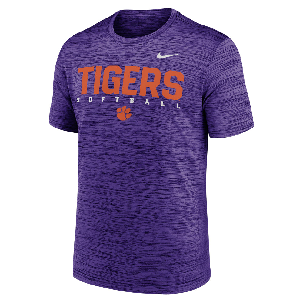 Clemson Nike Dri-FIT Velocity Softball Tee - PURPLE