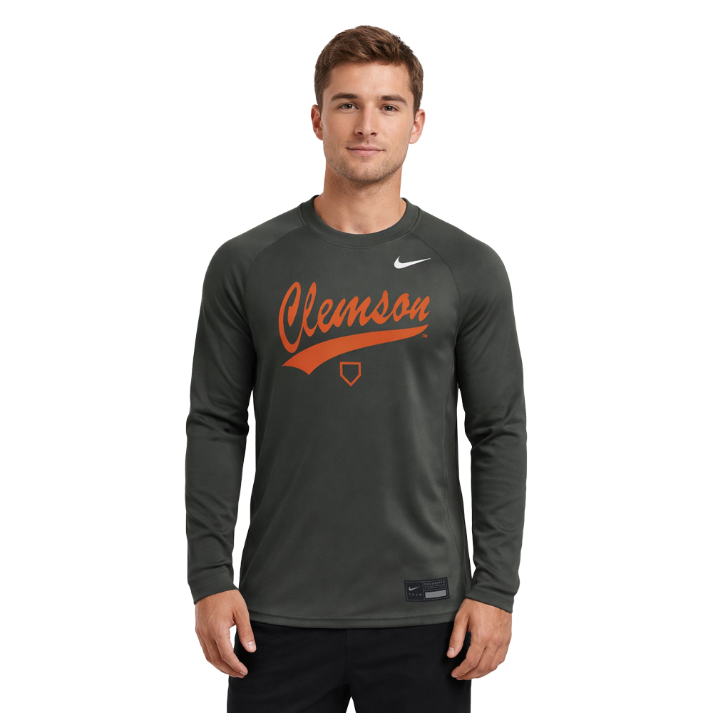 Clemson Nike Dugout Gametime Pullover - DK GREY