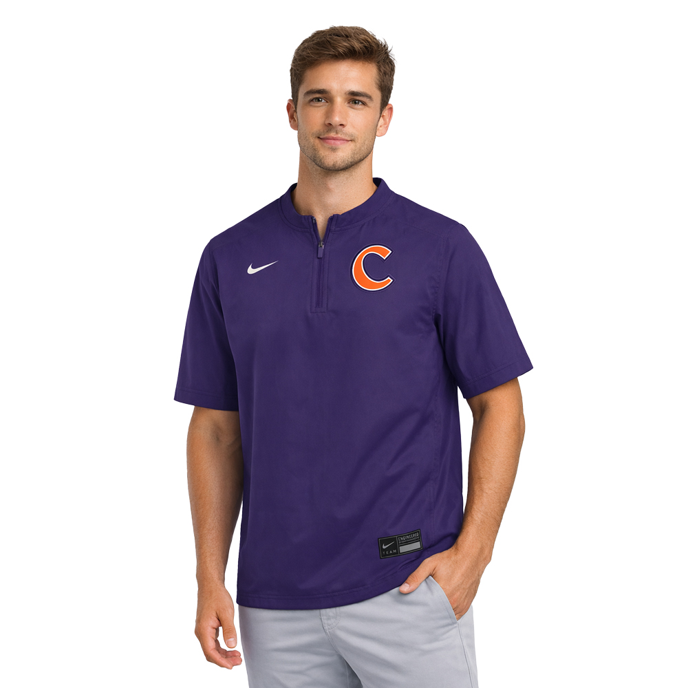 Clemson Nike Dugout Windshirt - PURPLE