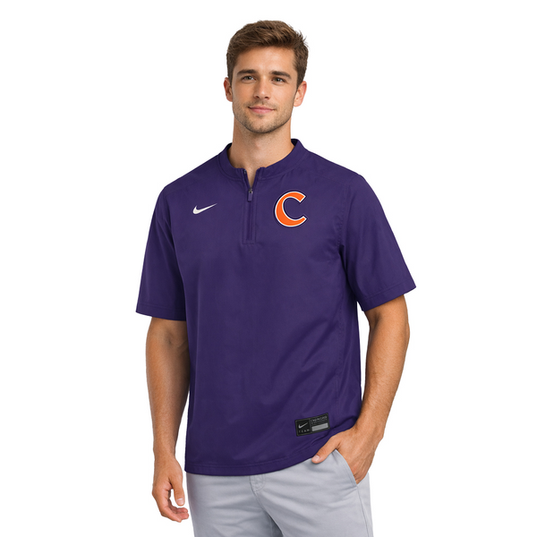 Clemson Nike Dugout Windshirt - PURPLE