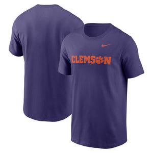 Clemson Nike Essential Wordmark Tee - PURPLE