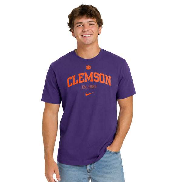 Clemson Nike Established Arch Tee - PURPLE
