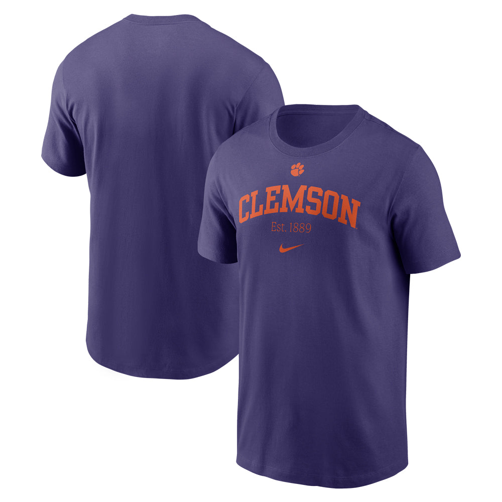 Clemson Nike Established Arch Tee - PURPLE