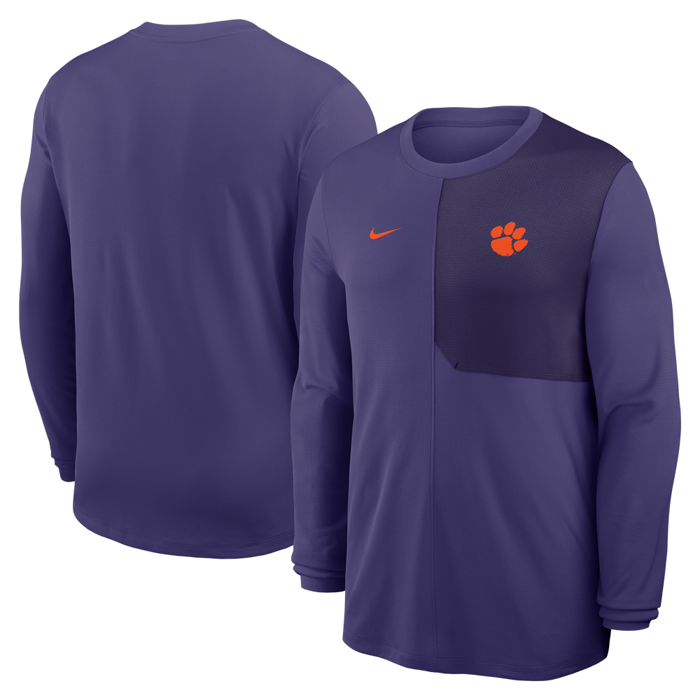 clemson long sleeve dress shirt Men's Cutter & Buck Charcoal Clemson Tigers Vault Stretch Oxford Long Sleeve Button-Down Shirt Size: Large