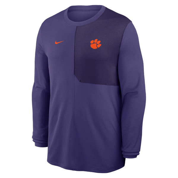 Clemson Nike Gameday Coaches Long Sleeve Top - PURPLE