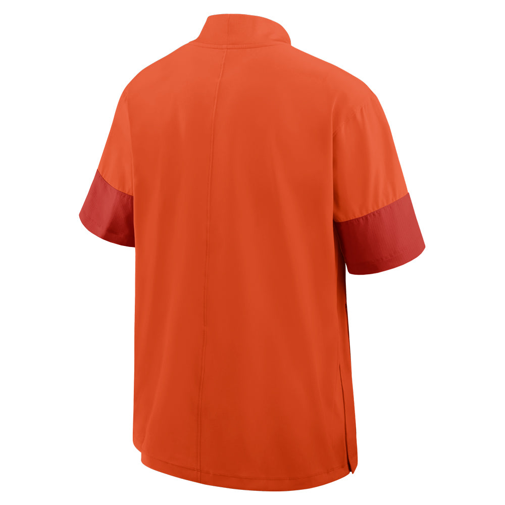 Clemson Nike Gameday Lightweight Short Sleeve Coaches Half-Zip Jacket - ORANGE