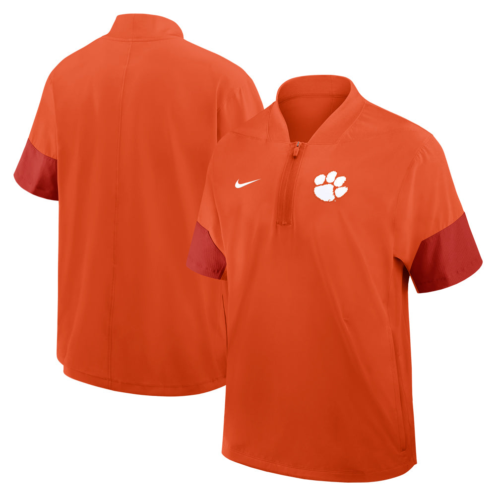 Clemson Nike Gameday Lightweight Short Sleeve Coaches Half-Zip Jacket - ORANGE