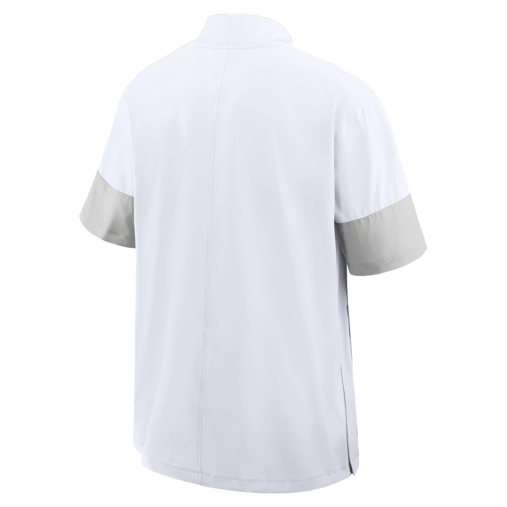 Clemson Nike Gameday Lightweight Short Sleeve Coaches Half-Zip Jacket - WHITE
