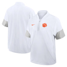 Clemson Nike Gameday Lightweight Short Sleeve Coaches Half-Zip Jacket - WHITE