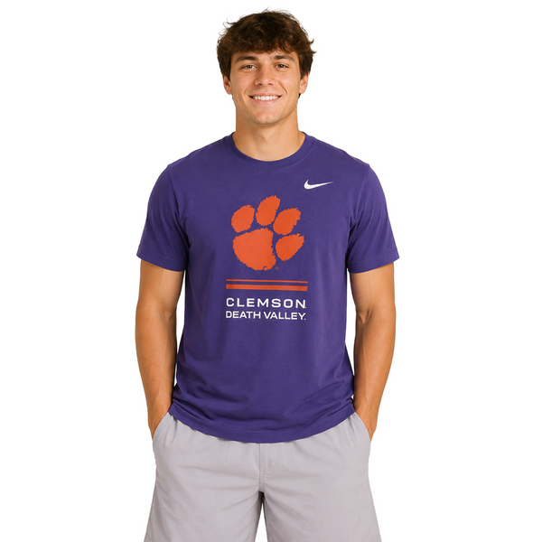 Clemson Nike Gameday Paw Death Valley Tee - PURPLE