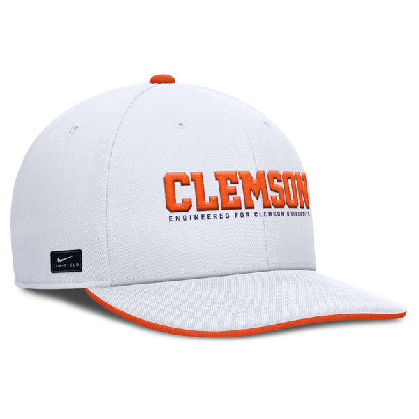 Clemson Nike Gameday Pro Snapback Cap - WHITE