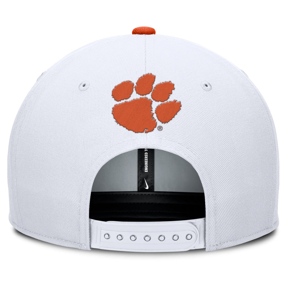 Clemson Nike Gameday Pro Snapback Cap - WHITE