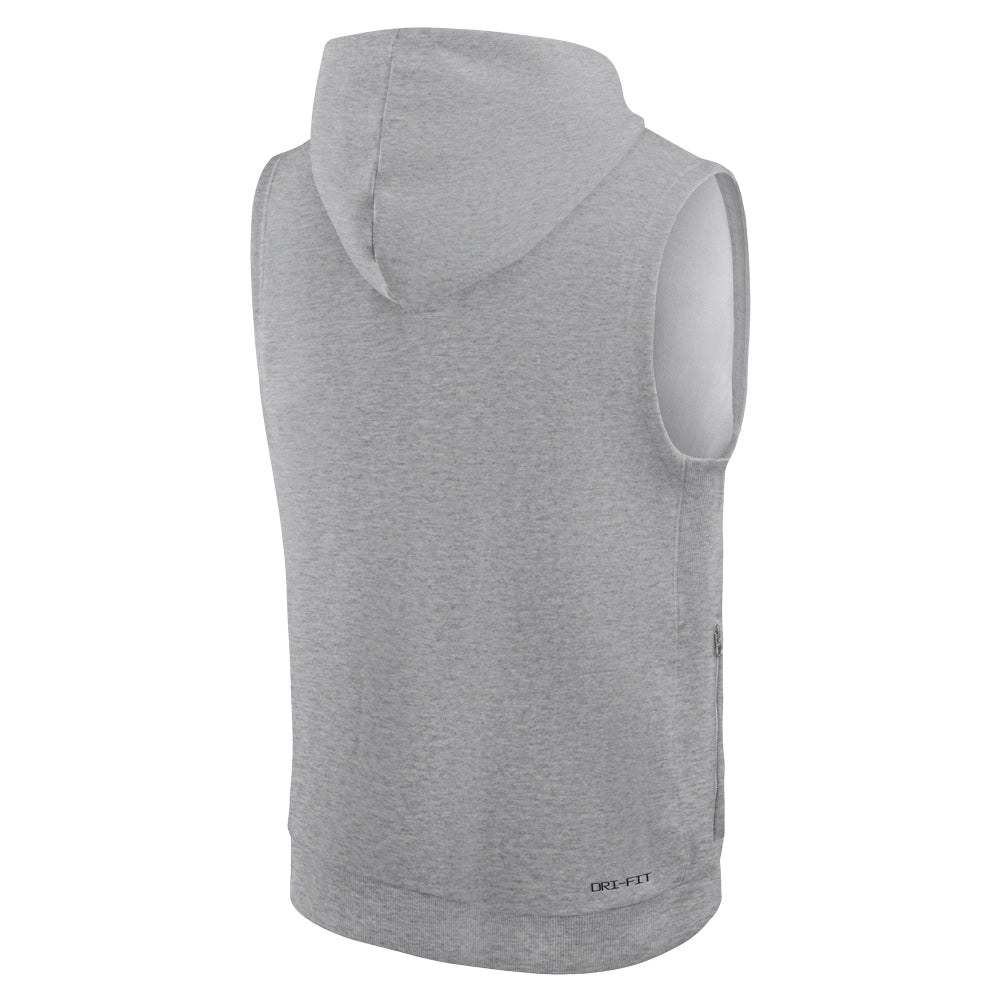 Clemson Nike Gameday Sleeveless Fleece Hoodie - MD GREY