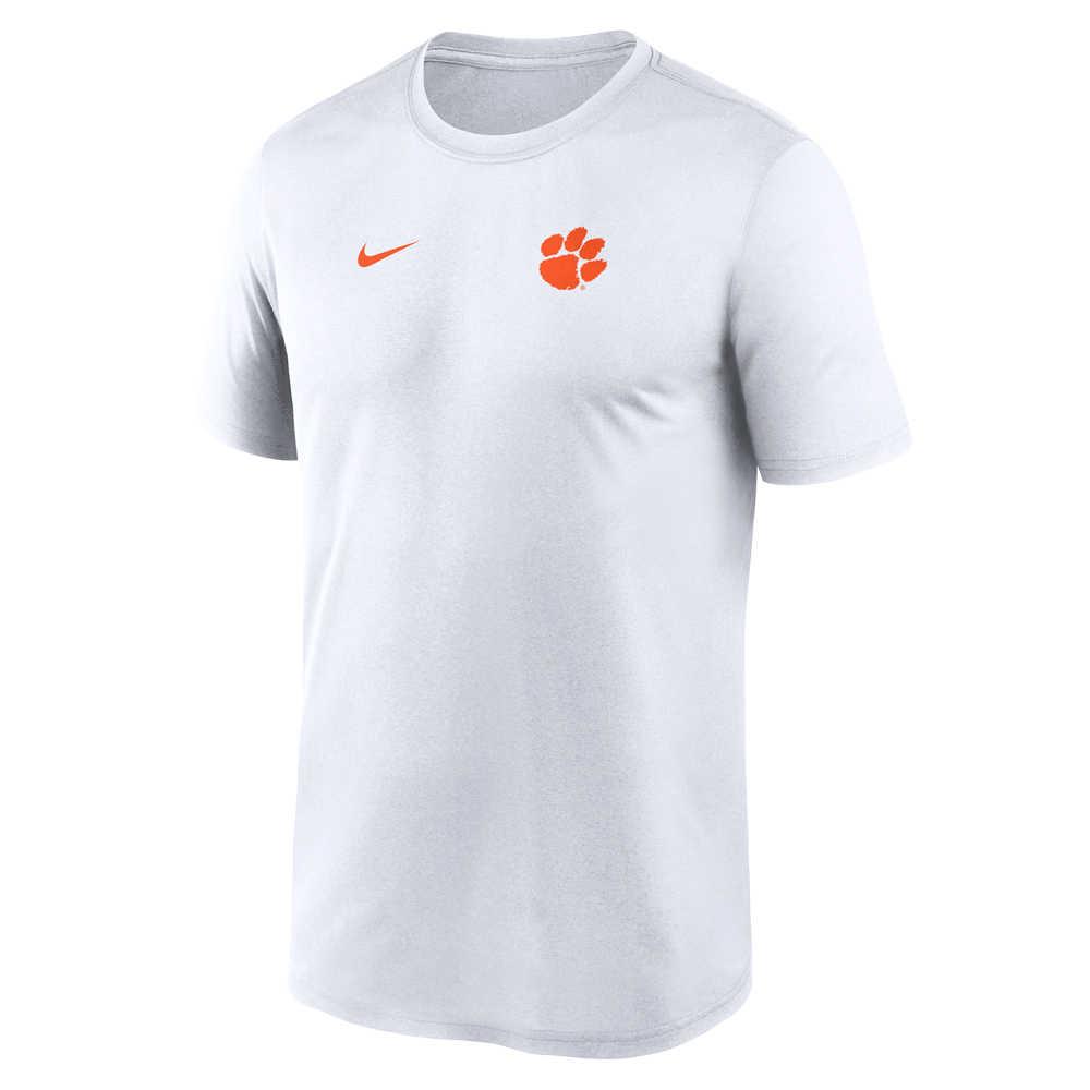 Clemson Nike Gameday Small Logo Legend Dri-FIT Tee - WHITE