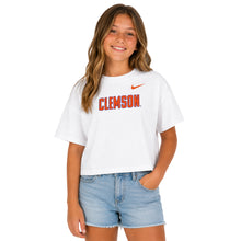 Clemson Nike Girls' Short-Sleeve Boxy Tee