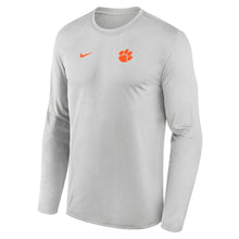 Clemson Nike Legend Long Sleeve Small Logo Tee - LT GREY