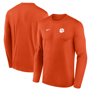 Clemson Nike Legend Long Sleeve Small Logo Tee - ORANGE