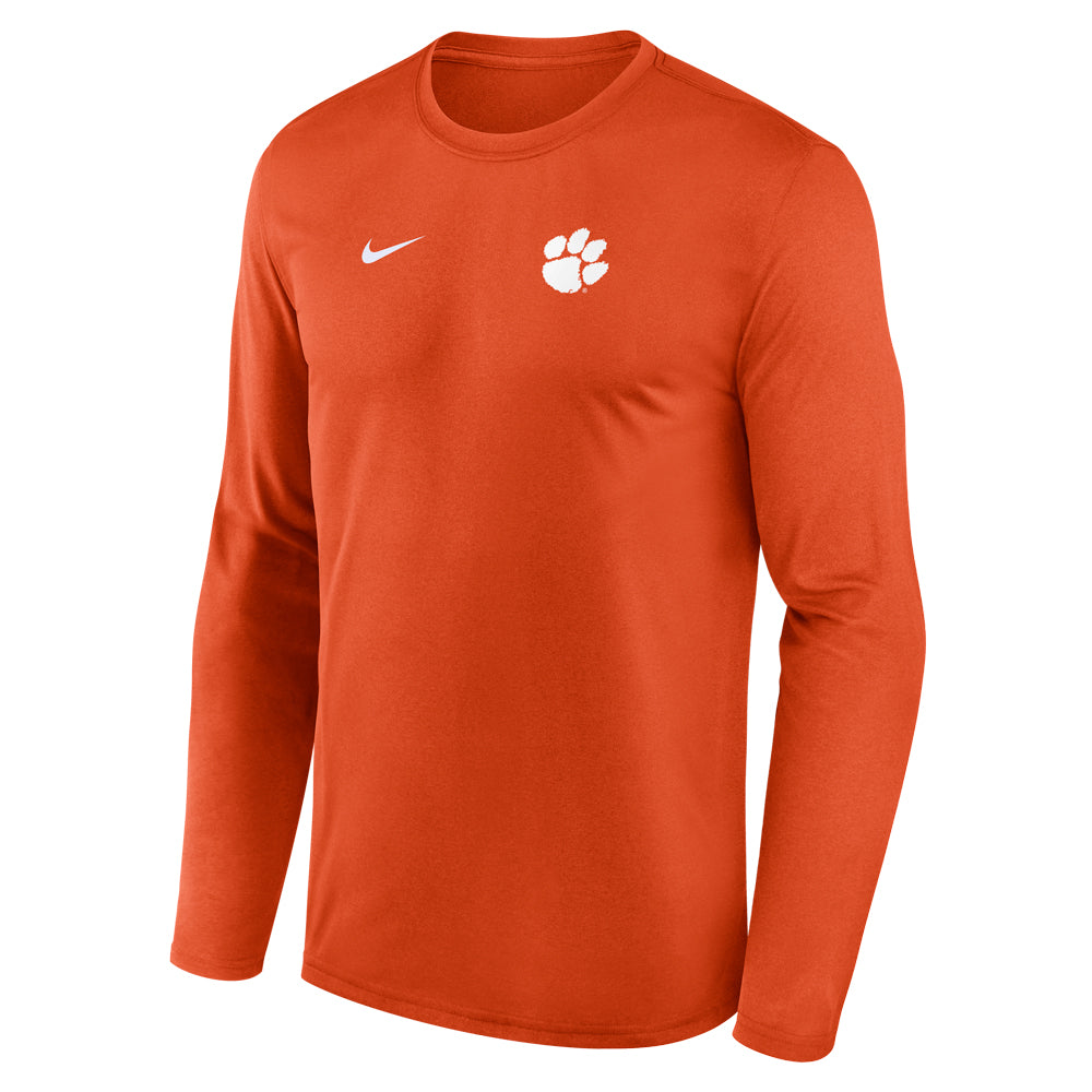 Clemson Nike Legend Long Sleeve Small Logo Tee - ORANGE