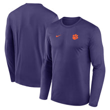 Clemson Nike Legend Long Sleeve Small Logo Tee - PURPLE