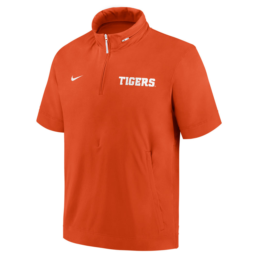 Clemson Nike Lightweight Coach's Jacket Short Sleeve - ORANGE