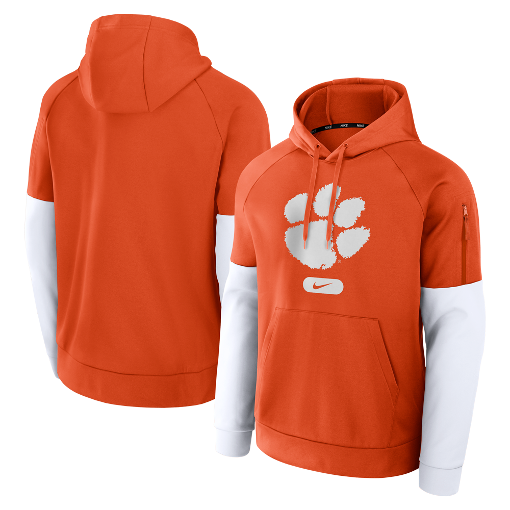 Clemson Nike Logo Fitness Hoodie - ORANGE