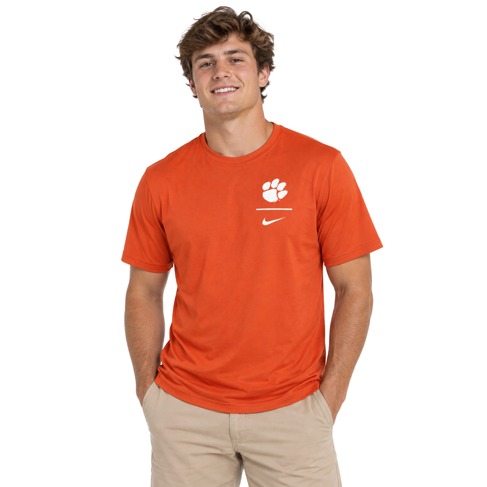 Clemson Nike Logo Stack Legend Tee - ORANGE