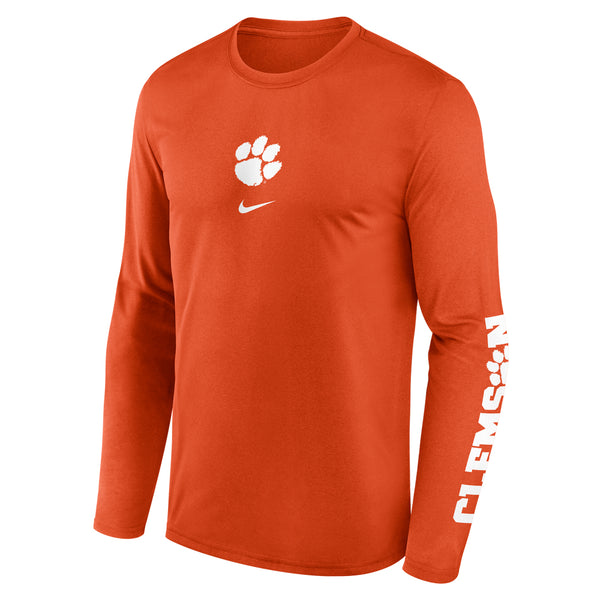 Clemson Nike Long Sleeve 2-Hit Legend Paw Tee
