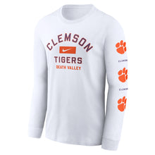 Clemson Nike Long Sleeve Cotton 2-Hit Death Valley Tee - WHITE