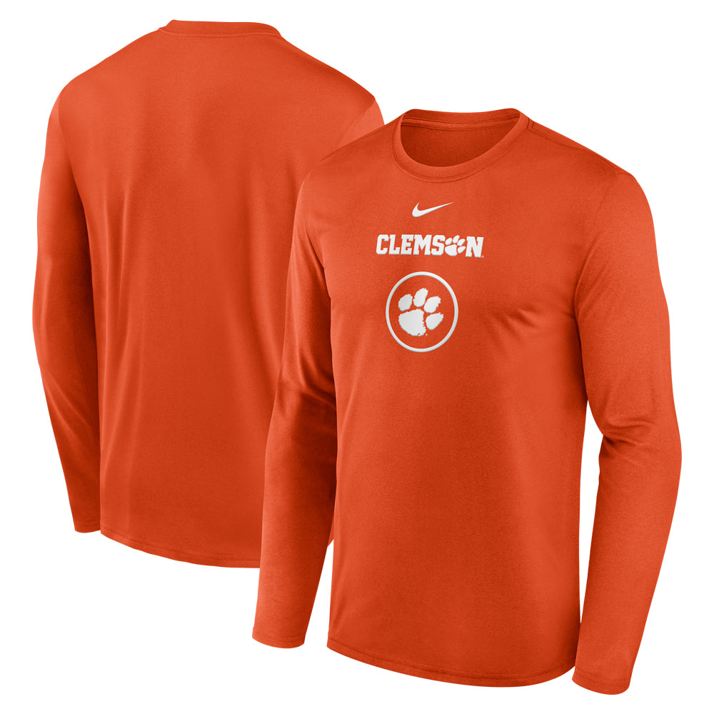 Clemson Nike Long Sleeve Legend Practice Tee - ORANGE