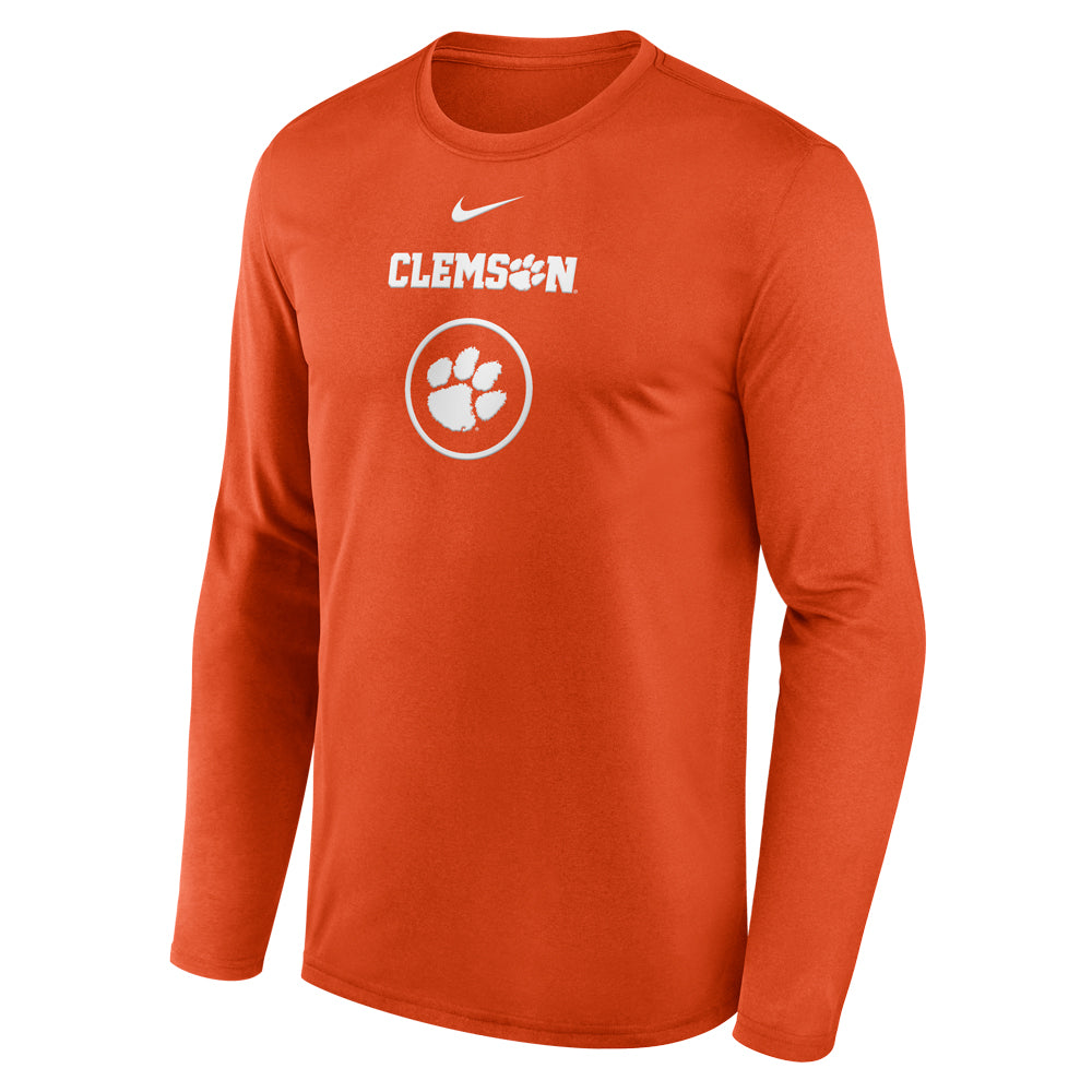 Clemson Nike Long Sleeve Legend Practice Tee - ORANGE