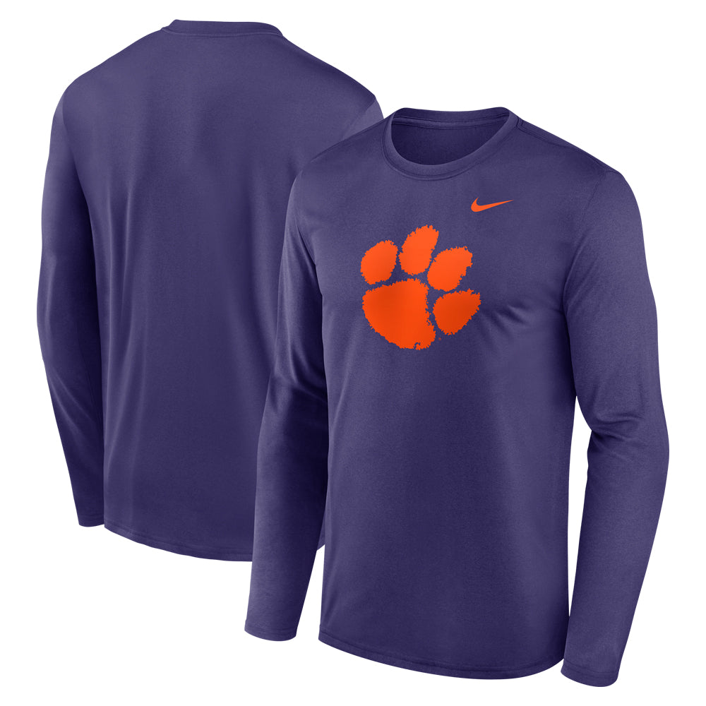 Clemson Nike Long Sleeve Paw Legend Tee - PURPLE