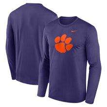 Clemson Nike Long Sleeve Paw Legend Tee - PURPLE