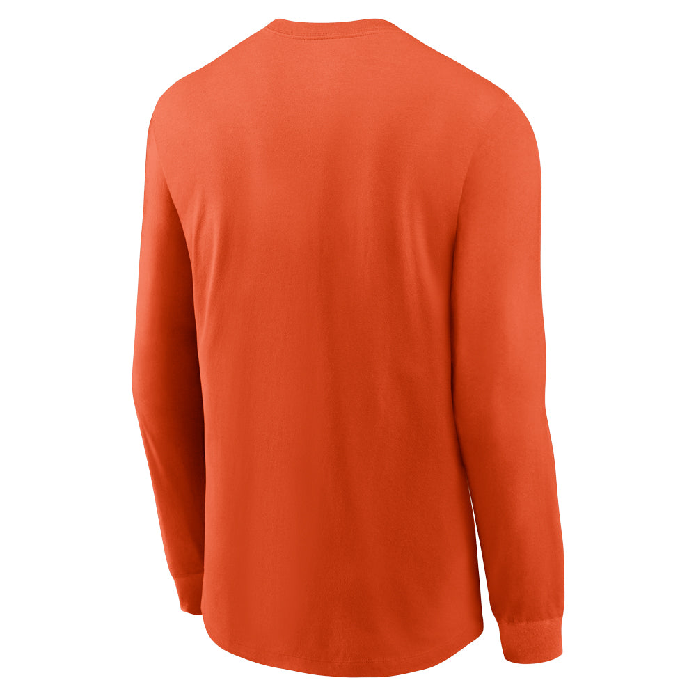 Clemson Nike Long Sleeve Softball Cotton Tee - ORANGE