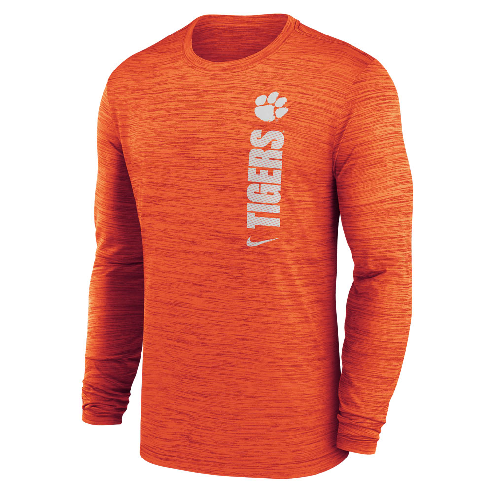 Clemson Nike Long Sleeve Team Issue Velocity Tee