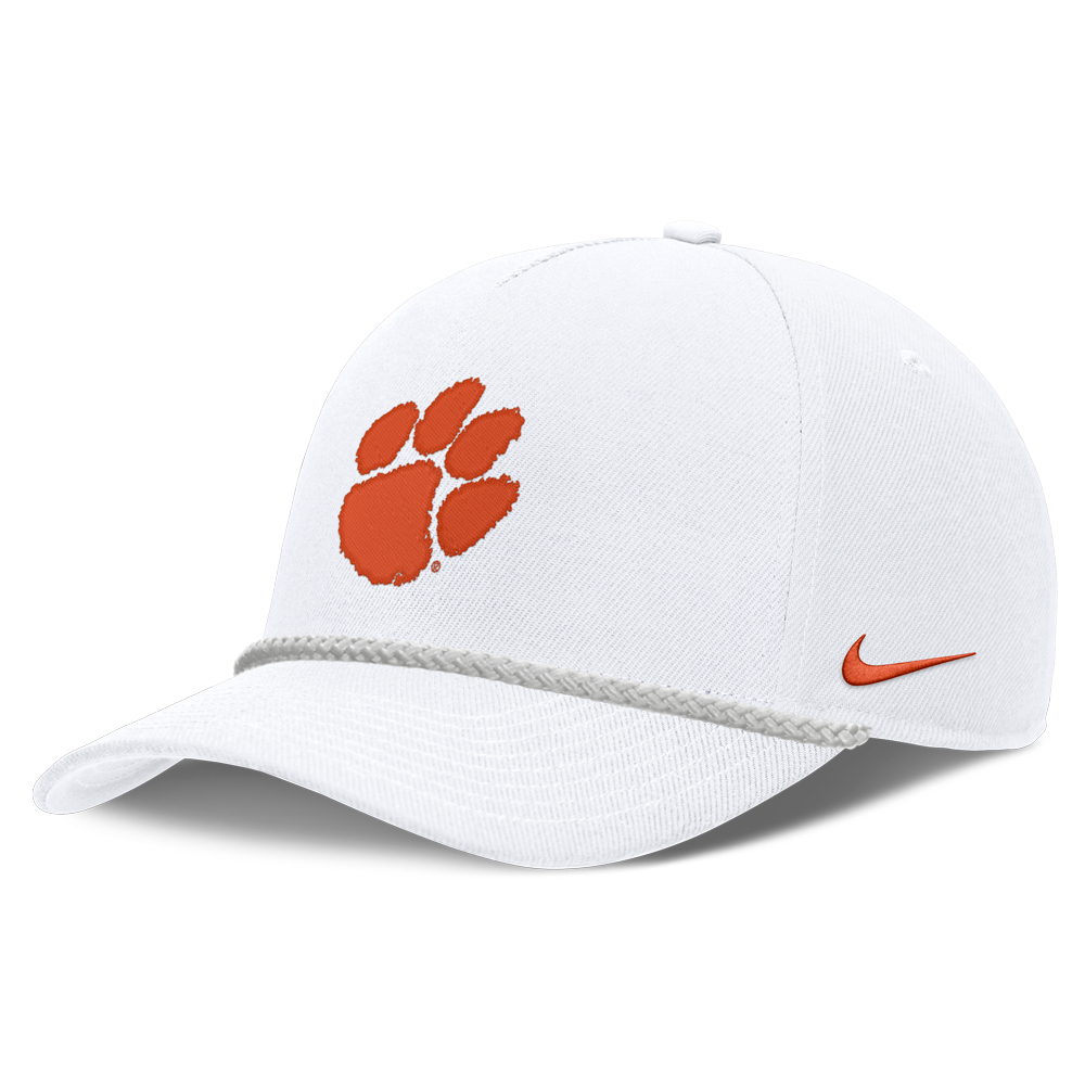 Clemson Nike Off-Field Paw Rope Cap - WHITE
