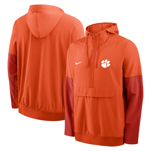 Clemson Nike Orange Gameday Anorak Half-Zip Hoodie Jacket - ORANGE