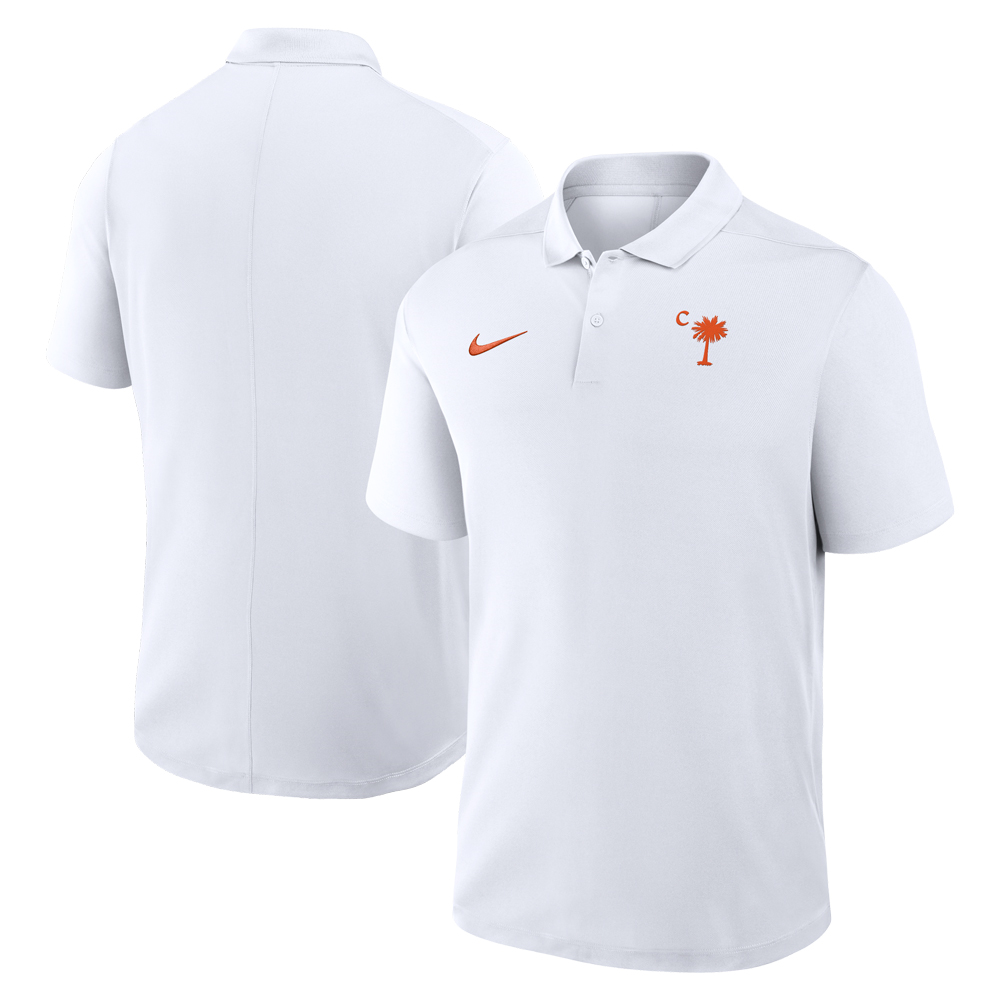 Clemson Nike Palmetto Baseball C Victory Polo - WHITE