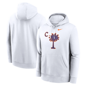 Clemson Nike Palmetto C Club Hoodie - WHITE