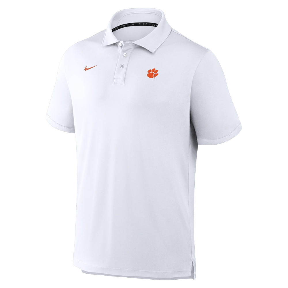 Clemson Nike Par 5 Small Paw Polo - WHITE
