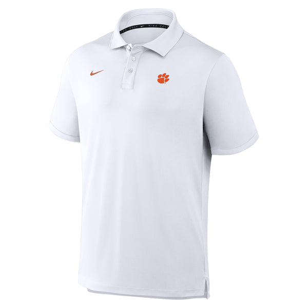 Clemson Nike Par 5 Small Paw Polo - WHITE