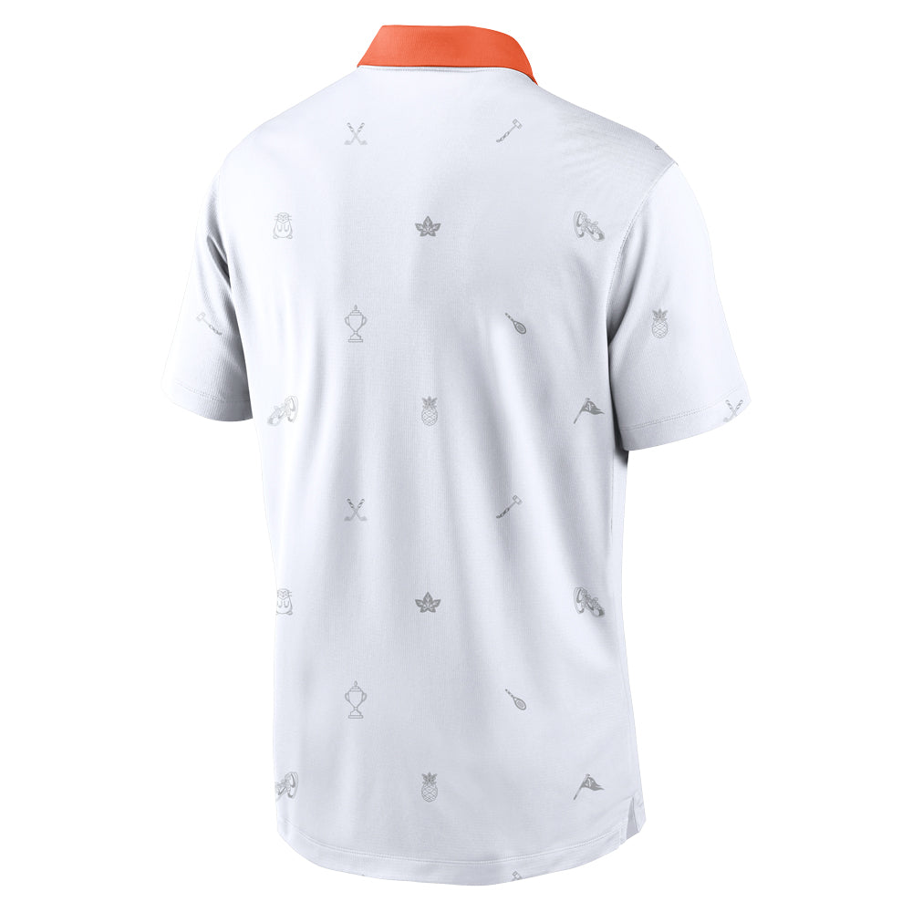 Clemson Nike Pattern Vapor Polo - WHITE