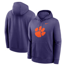 Clemson Nike Paw Club Fleece Hoodie - PURPLE