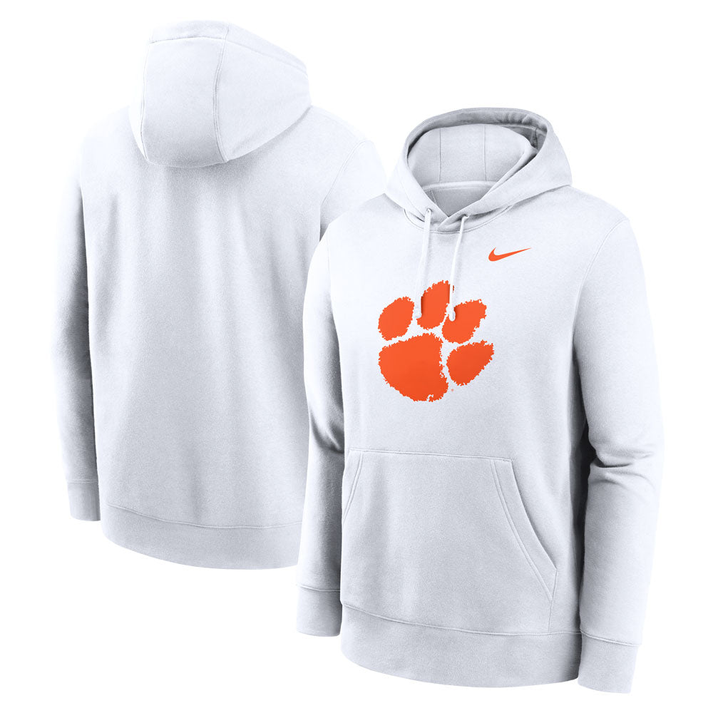 Clemson Nike Paw Club Fleece Hoodie - WHITE