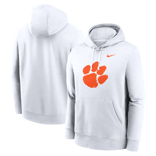 Clemson Nike Paw Club Fleece Hoodie - WHITE