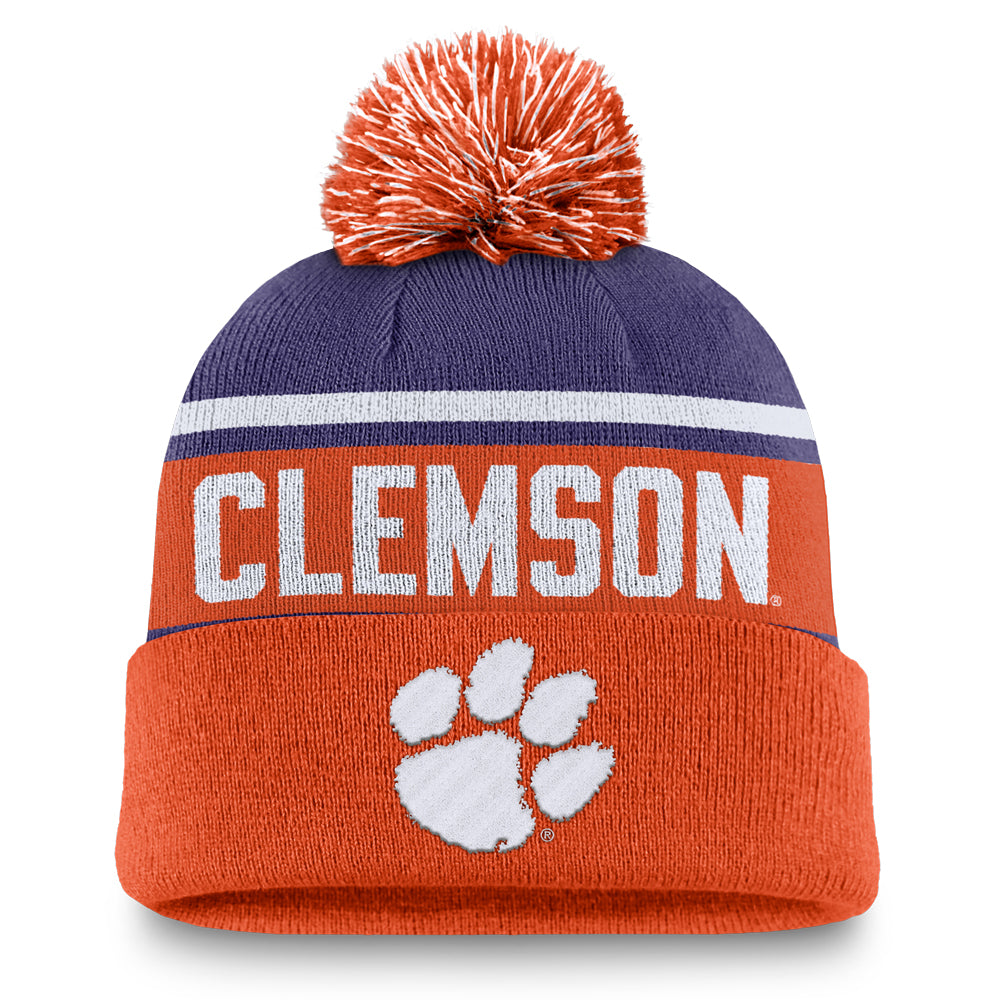Clemson Nike Peak Clemson Tigers Pom Beanie - PURPLE