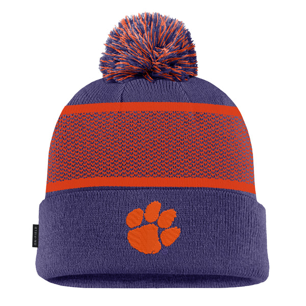 Clemson Nike Peak Patch Cuff Pom Beanie
